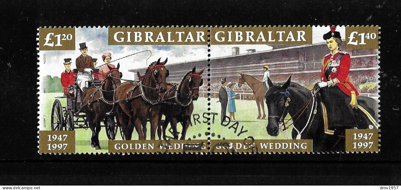 Gibraltar 1997 Used Golden Wedding Of QEII & Prince Phillip Sg 810/1 - Gibraltar