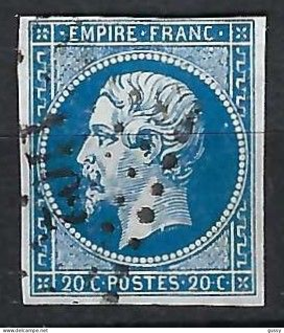 FRANCE Classique, B Obl. PC Des Villes Sur TP Isolés: PC 1102 (Dijon,1) Sur Y&T 14A - 1853-1860 Napoléon III.