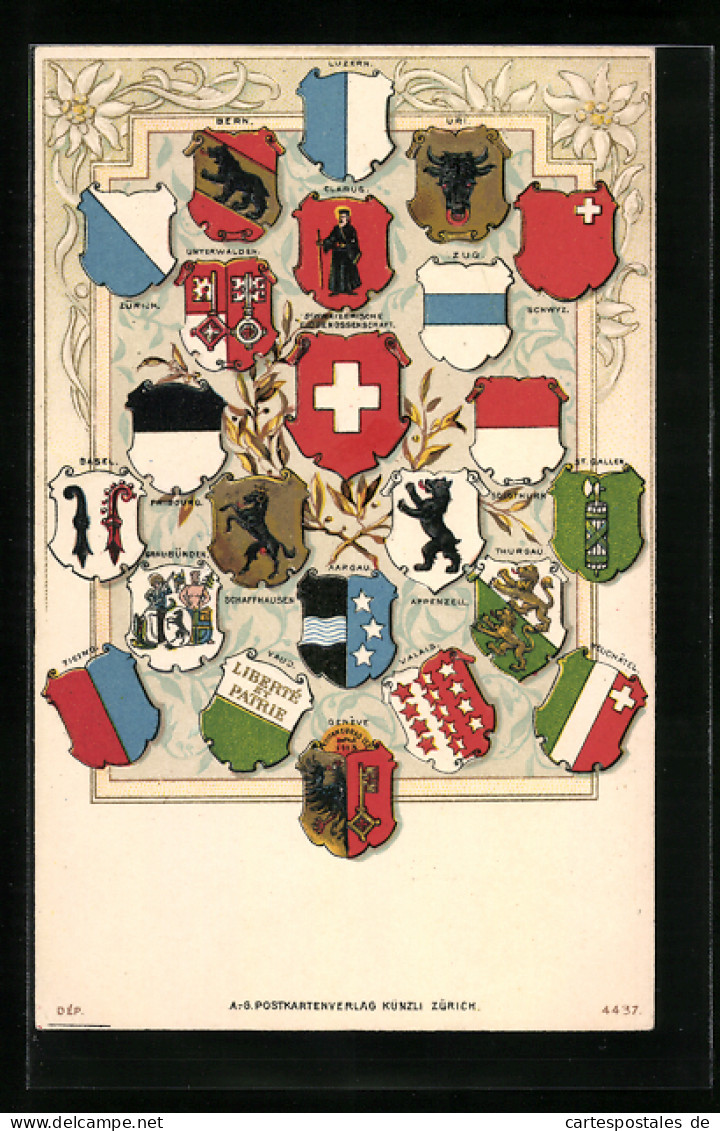 AK Zürich, Schweizer Wappen, Luzern, Bern, Uri  - Other & Unclassified