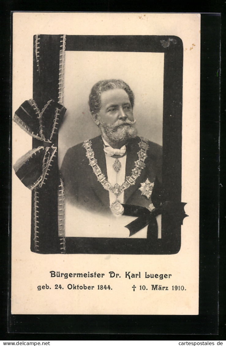 AK Bürgermeister Carl Lueger Am 10. März 1910 Gestorben  - Hommes Politiques & Militaires