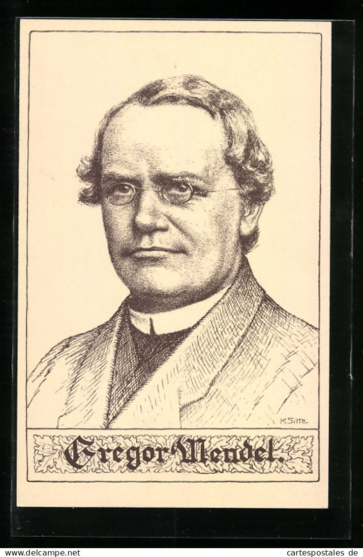 AK Porträtbild Von Gregor Mendel  - Historische Figuren