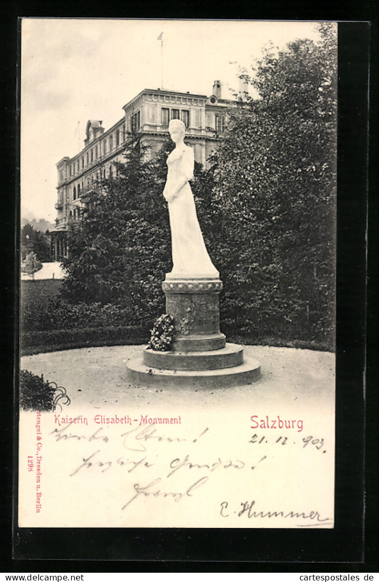 AK Salzburg, Denkmal Der Kaiserin Elisabeth (Sissi) Von Österreich  - Königshäuser