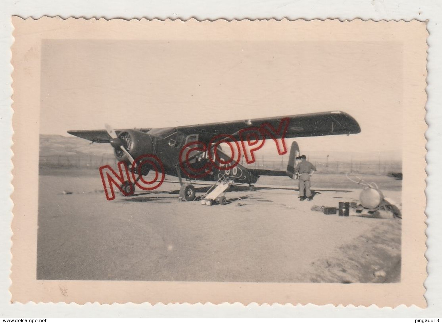 Archive Militaire Guerre D'Algérie Avion PG ALAT ? Années 50 - Aviation