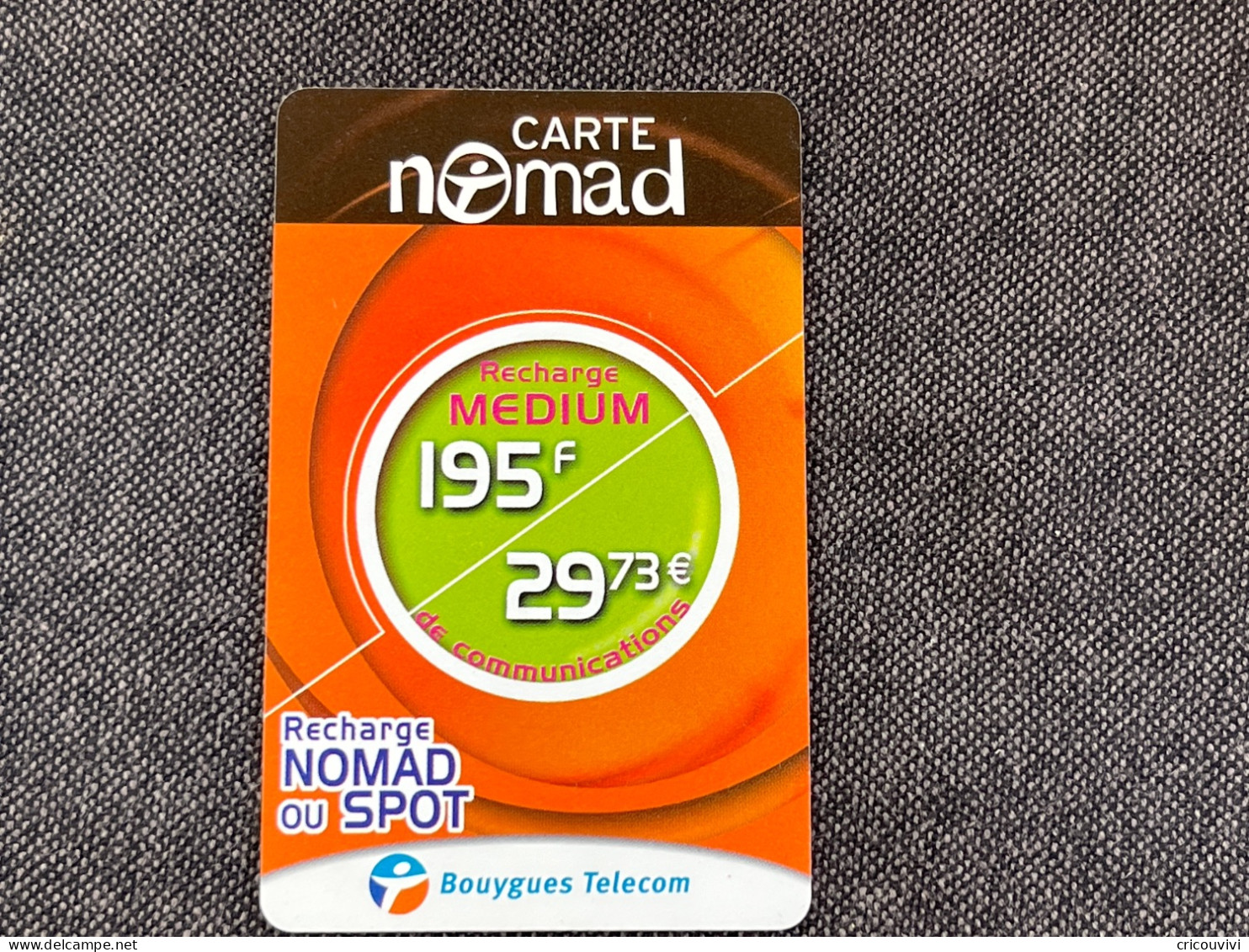 Nomad / Bouygues Nom Pu12A - Mobicartes (recharges)