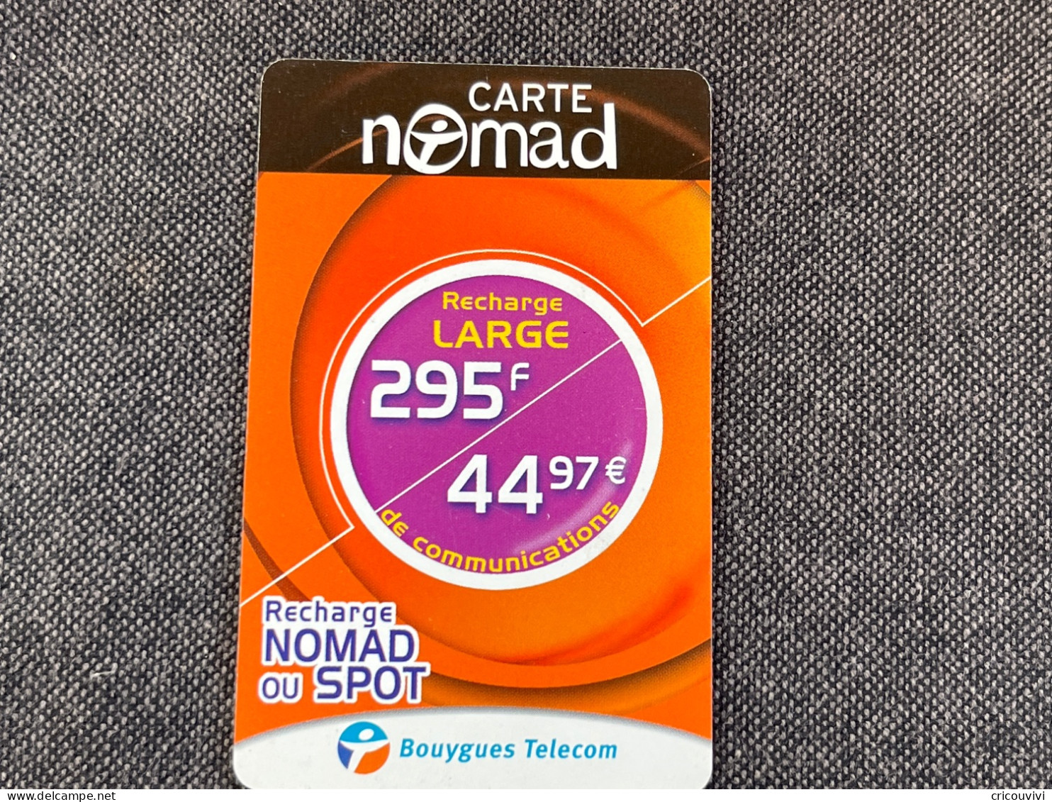 Nomad / Bouygues Nom Pu13 - Mobicartes (recharges)
