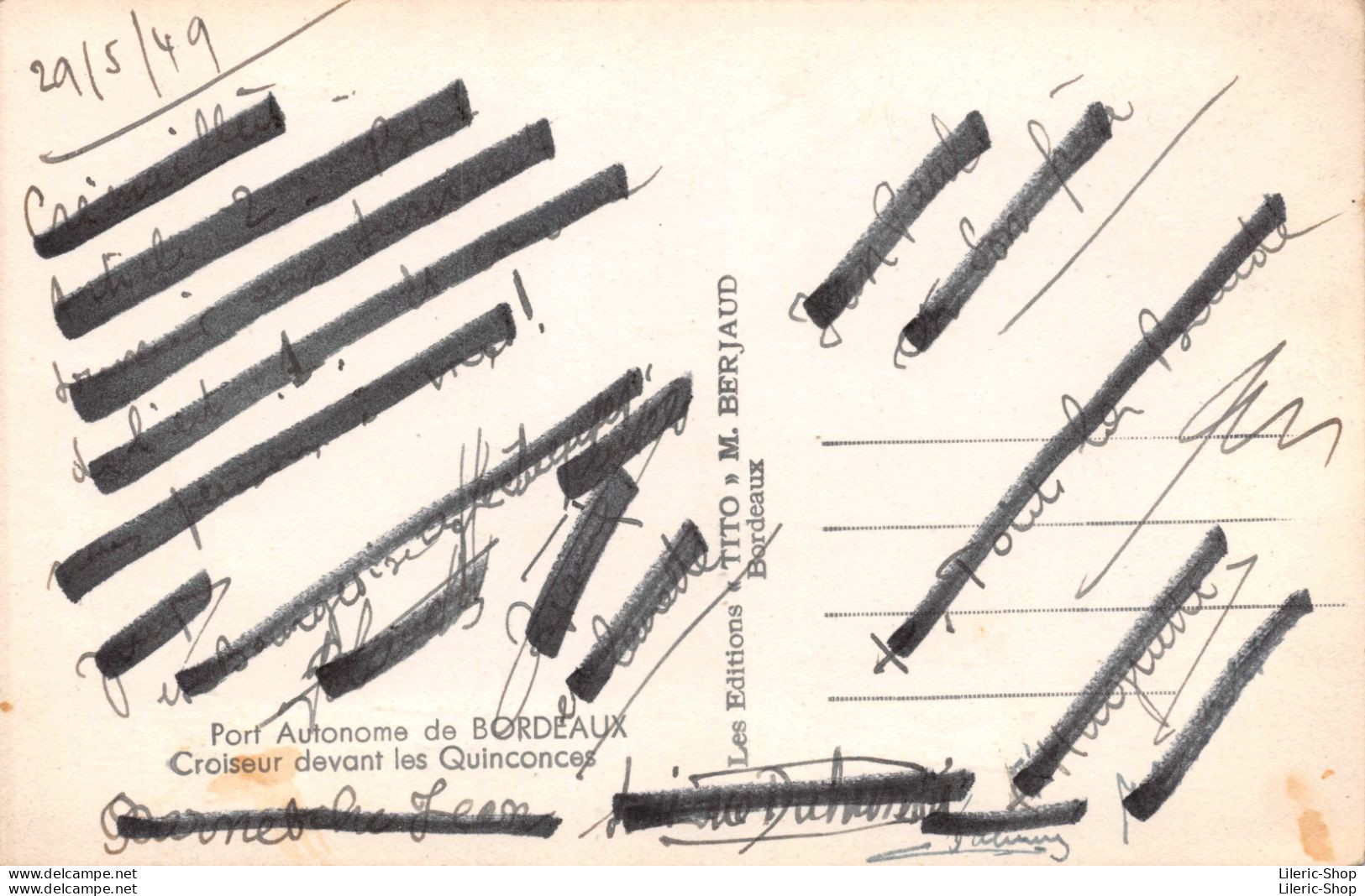 Port Autonome De BORDEAUX Croiseur Devant Les Quinconces - Bordeaux
