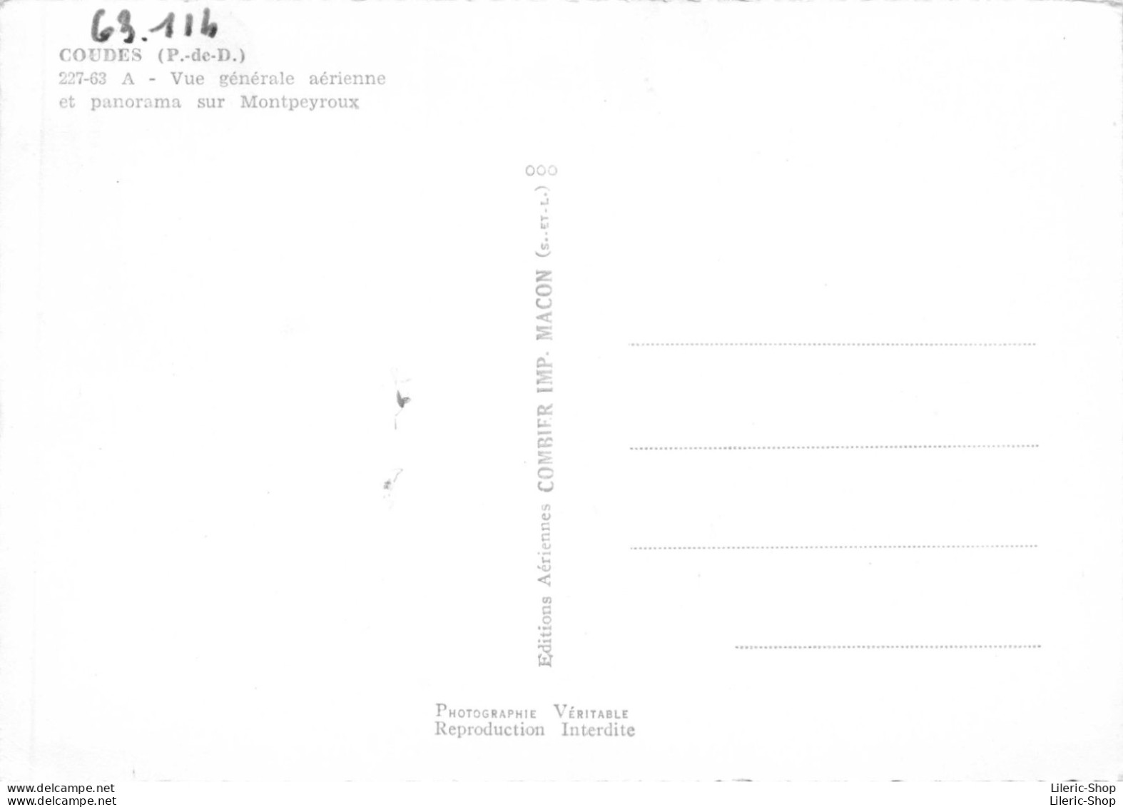 COUDES (P.-de-D.) 227-63 A Vue Générale Aérienne Et Panorama Sur Montpeyroux - Autres & Non Classés