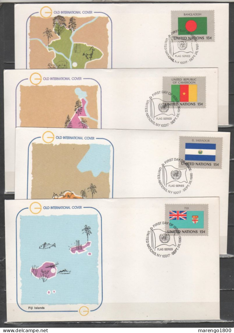 ONU New York 1980 - Flags I - 16 FDC          (g9686) - Lettres & Documents