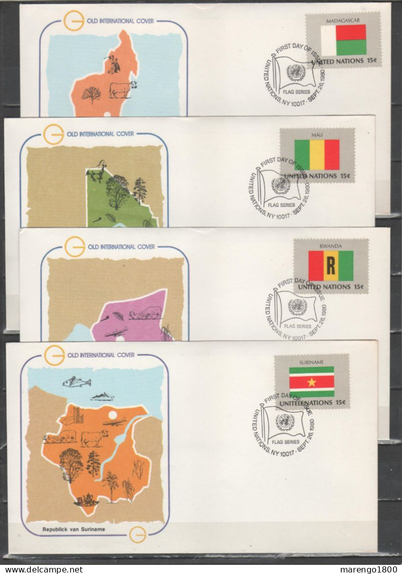 ONU New York 1980 - Flags I - 16 FDC          (g9686) - Briefe U. Dokumente