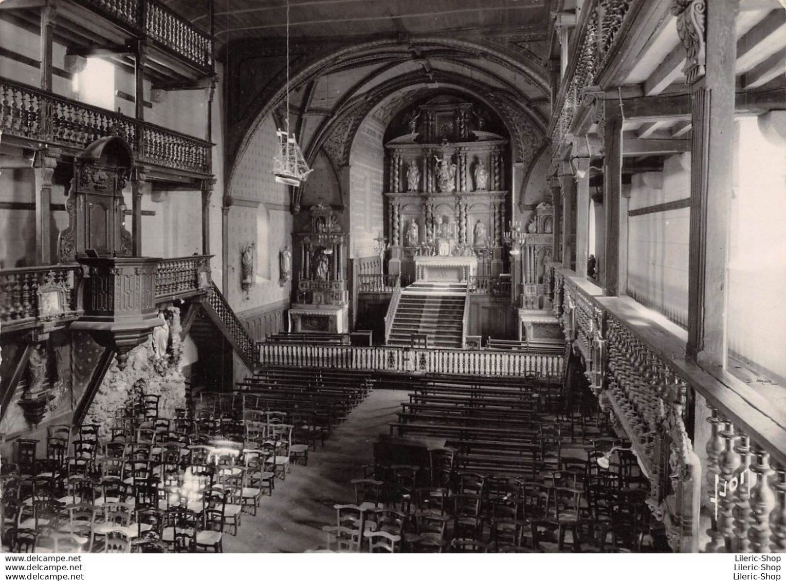 ASCAIN (64) Cpsm GF - Intérieur De L'Église , Bâtie Et Inaugurée Par Louis XIII - Ascain