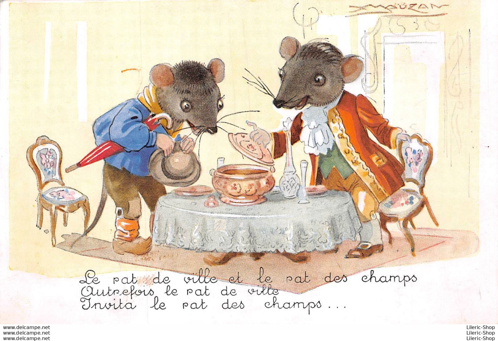 MAUZAN ◙ Série Les Fables De La Fontaine ◙ Fantaisie Anthropomorphe Le Rat De Ville Et Le Rat Des Champs - Mauzan, L.A.