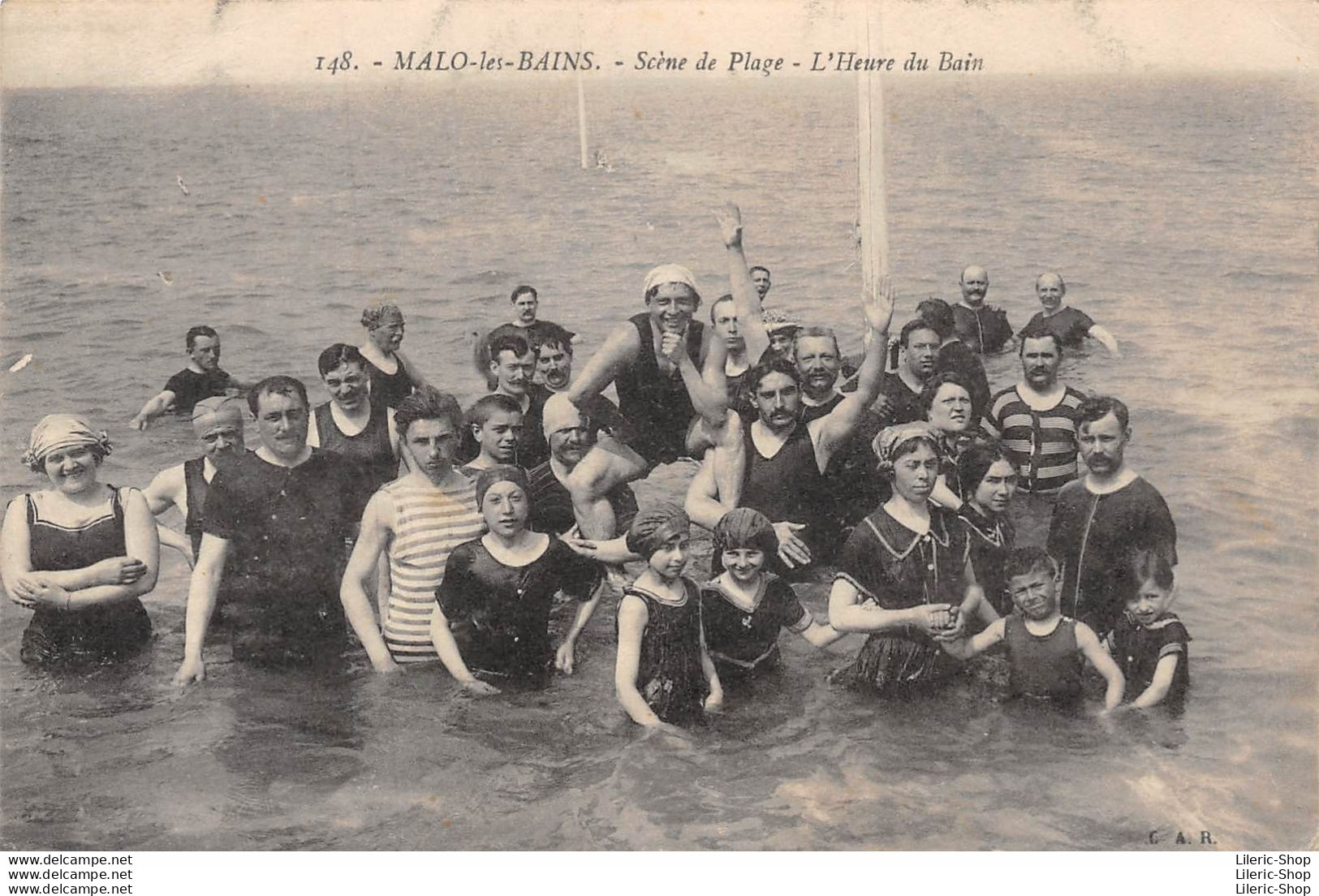 MALO-les-BAINS (59)  ◙ Scène De Plage ◙ L'Heure Du Bain ◙ Hommes Femmes Enfants En Maillot De Bain - Malo Les Bains