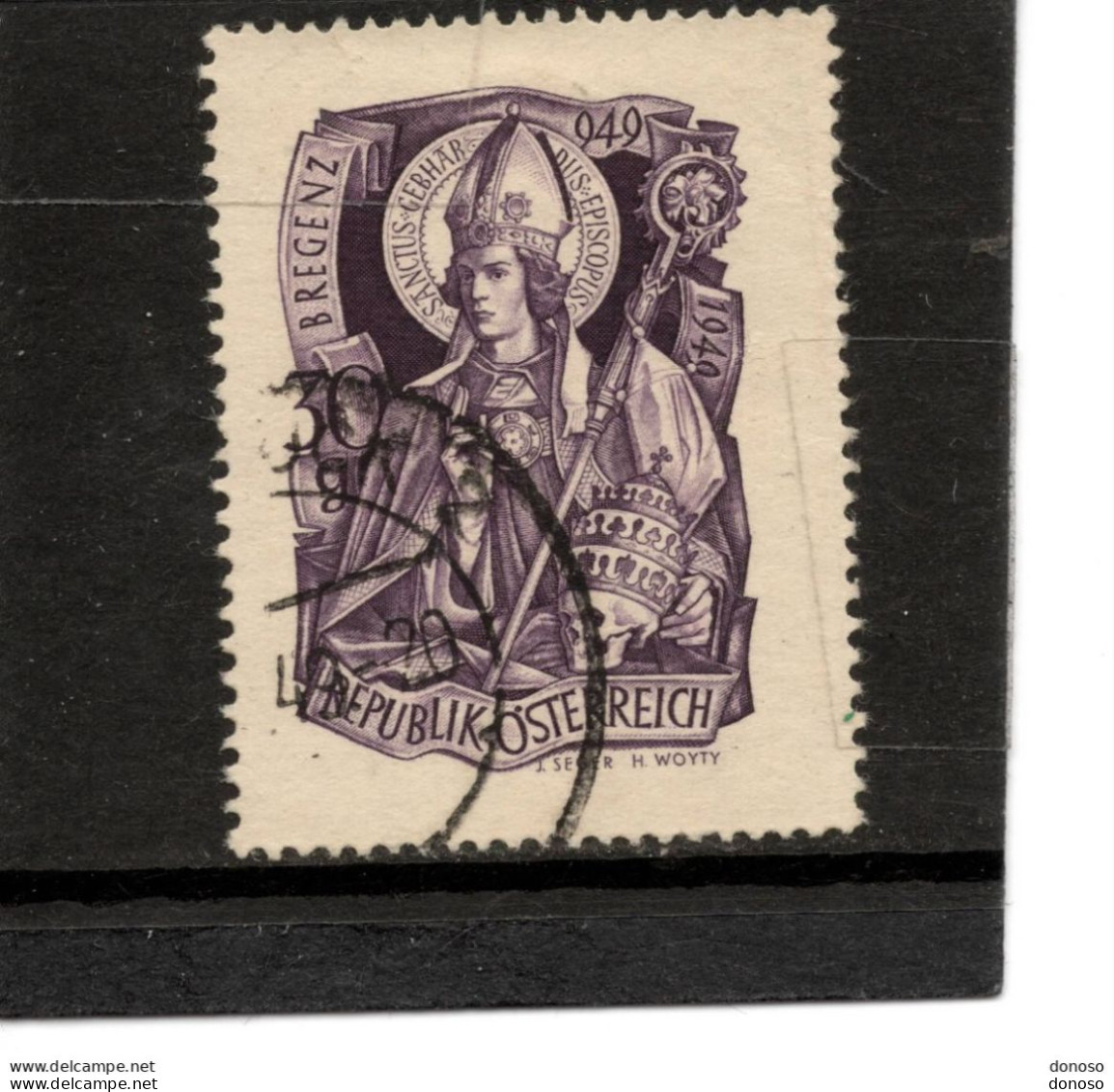 AUTRICHE 1949 Saint Gebhard  Yvert 771 Oblitéré Cote 3 Euros - Usati