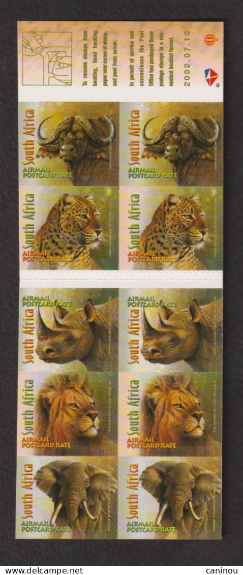 AFRIQUE DU SUD   Y & T CARNET C51aII POSTE AERIENNE  FAUNE LION 2002 NEUF - Carnets