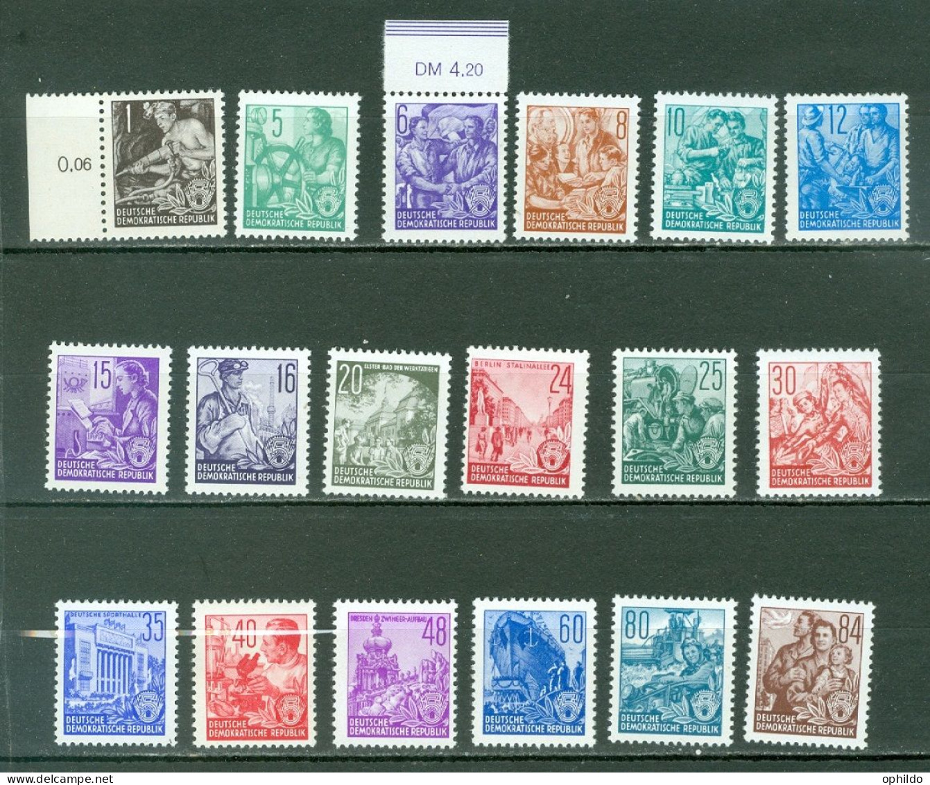 DDR  Yvert  117/134  * *  SUP  - Unused Stamps