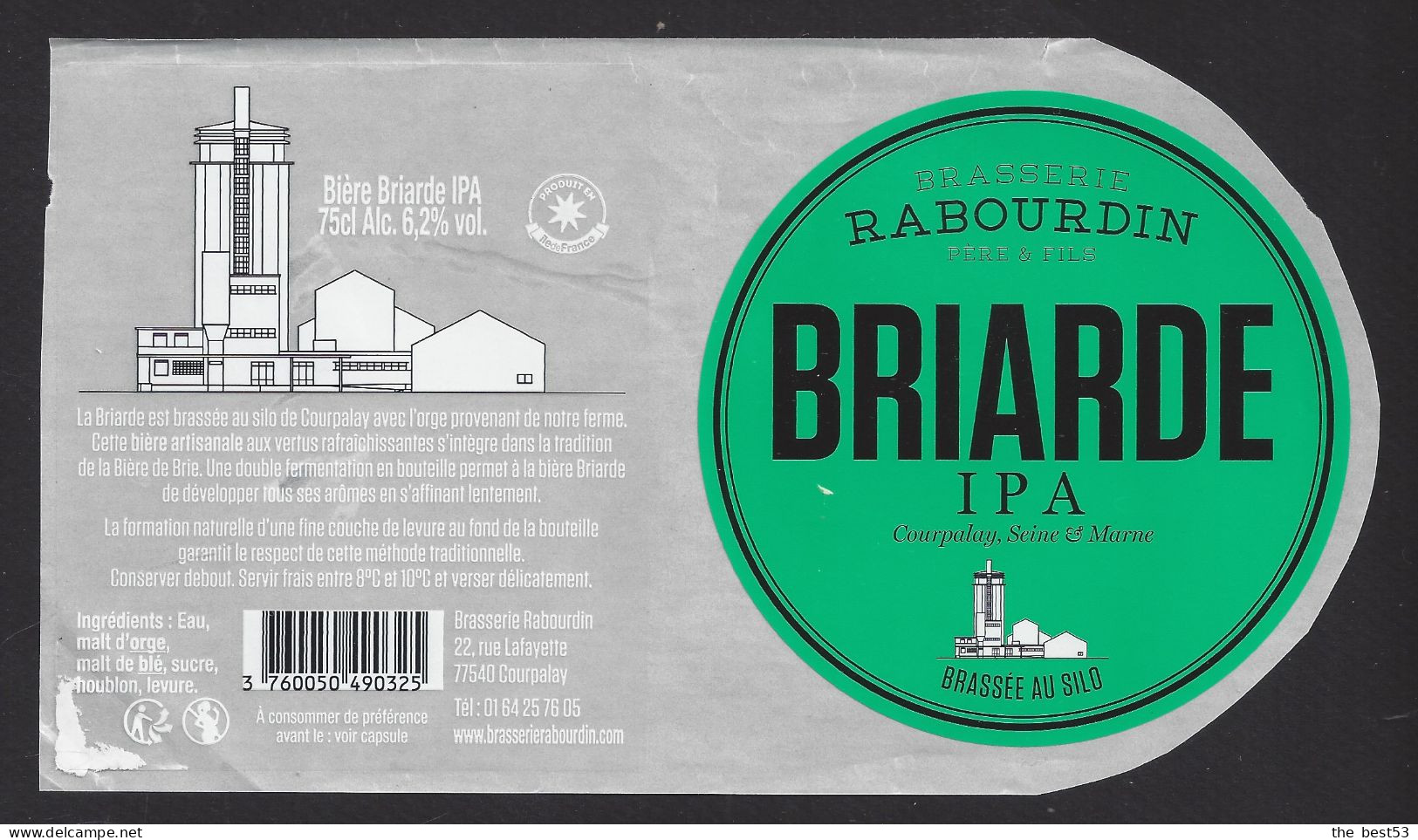 Etiquette De Bière IPA  -  Briarde  -    Brasserie Rabourdin  à  Courpalay    (77) - Bière