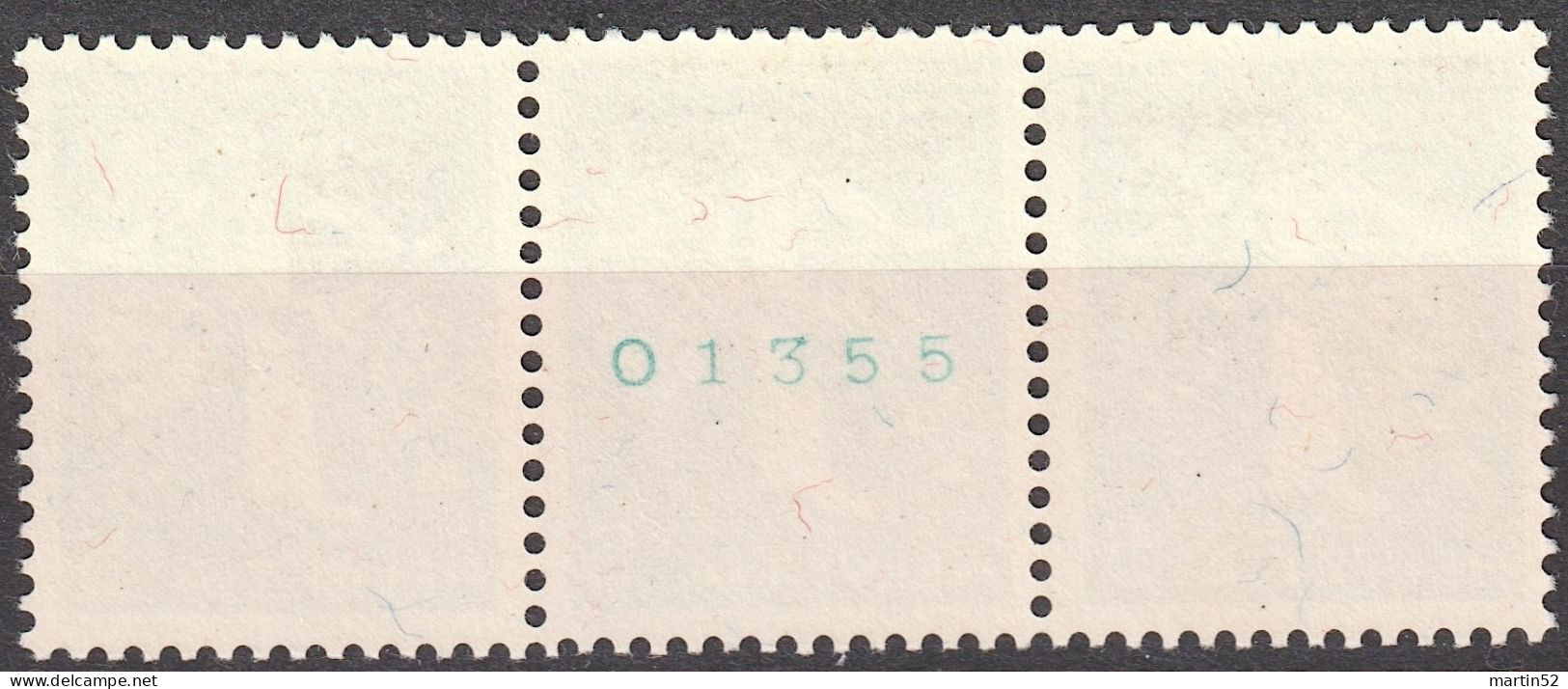 Schweiz Suisse 1939: 3er-Streifen Landi-Rollenmarken Zu Z25c Mi W12 Mit N° O1355 **/* MNH/MLH (Zu CHF 14.50) - Rouleaux