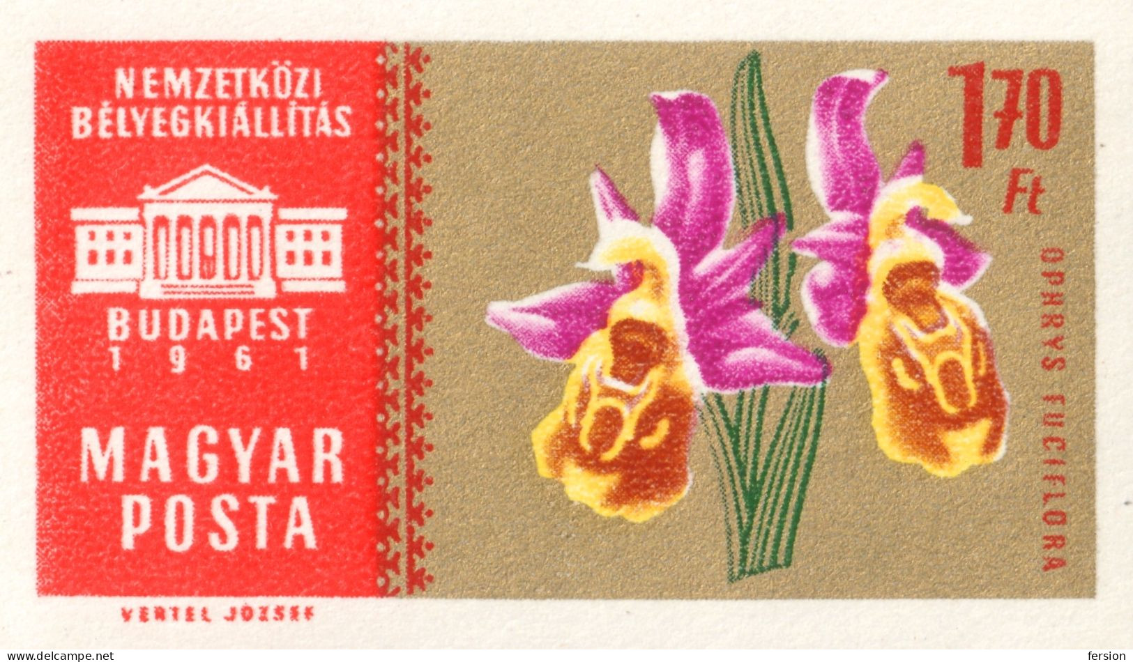 BUTTERFLY BIRD goldfinch FLAG FLOWER orchids orchid GOLD mini sheet SET 1961 Stamp Exhibition Budapest HUNGARY FIP