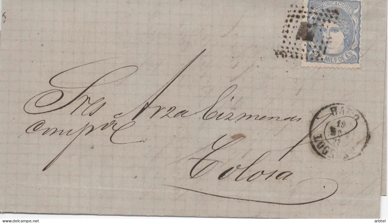 HARO LA RIOJA A TOLOSA 1871 - Lettres & Documents