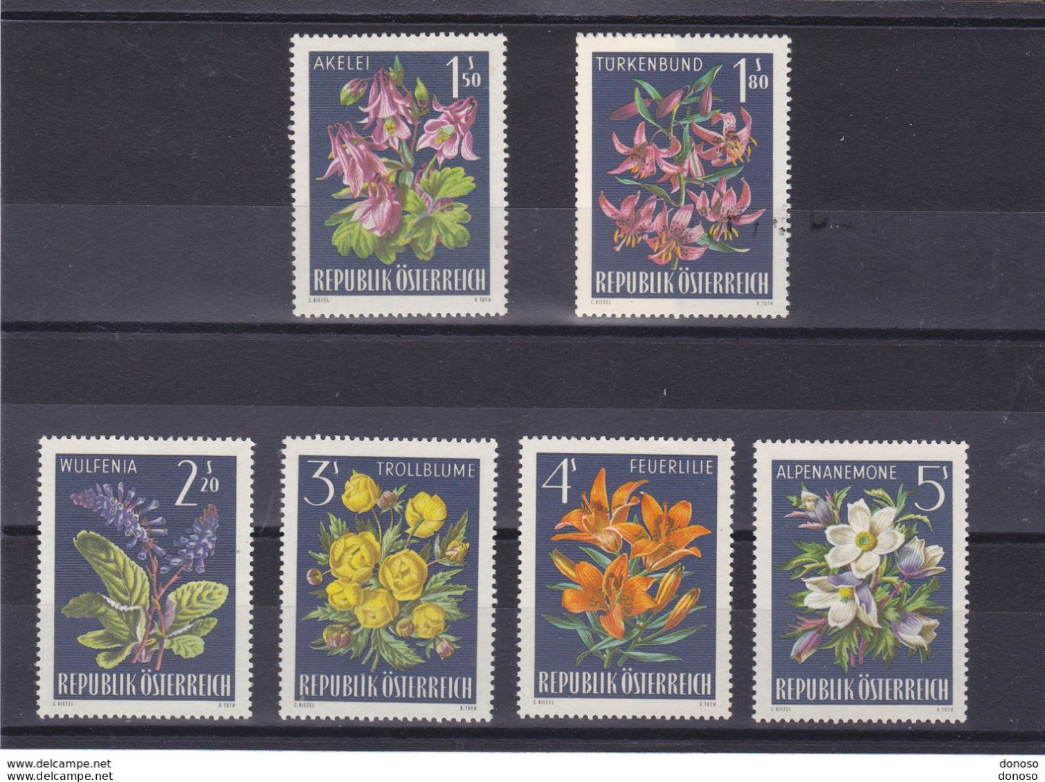 AUTRICHE 1966 FLEURS Yvert 1044-1049, Michel 1209-1214 NEUF** MNH Cote 5 Euros - Unused Stamps