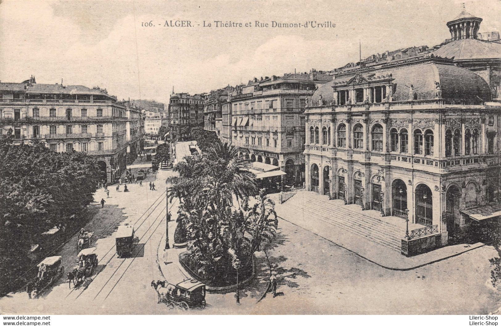 Alger  - Théâtre Municipal Et Rue Dumont-D'Urville  - Lot De 2 Cpa 1916 - Algiers