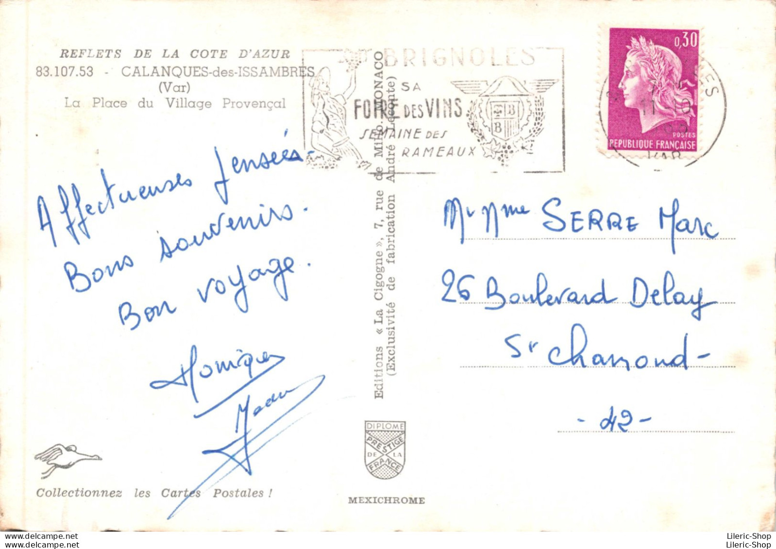 CALANQUES-des-ISSAMBRES (Var) La Place Du Village Provençal.- Cpsm Dentelée GF 1968 - Les Issambres