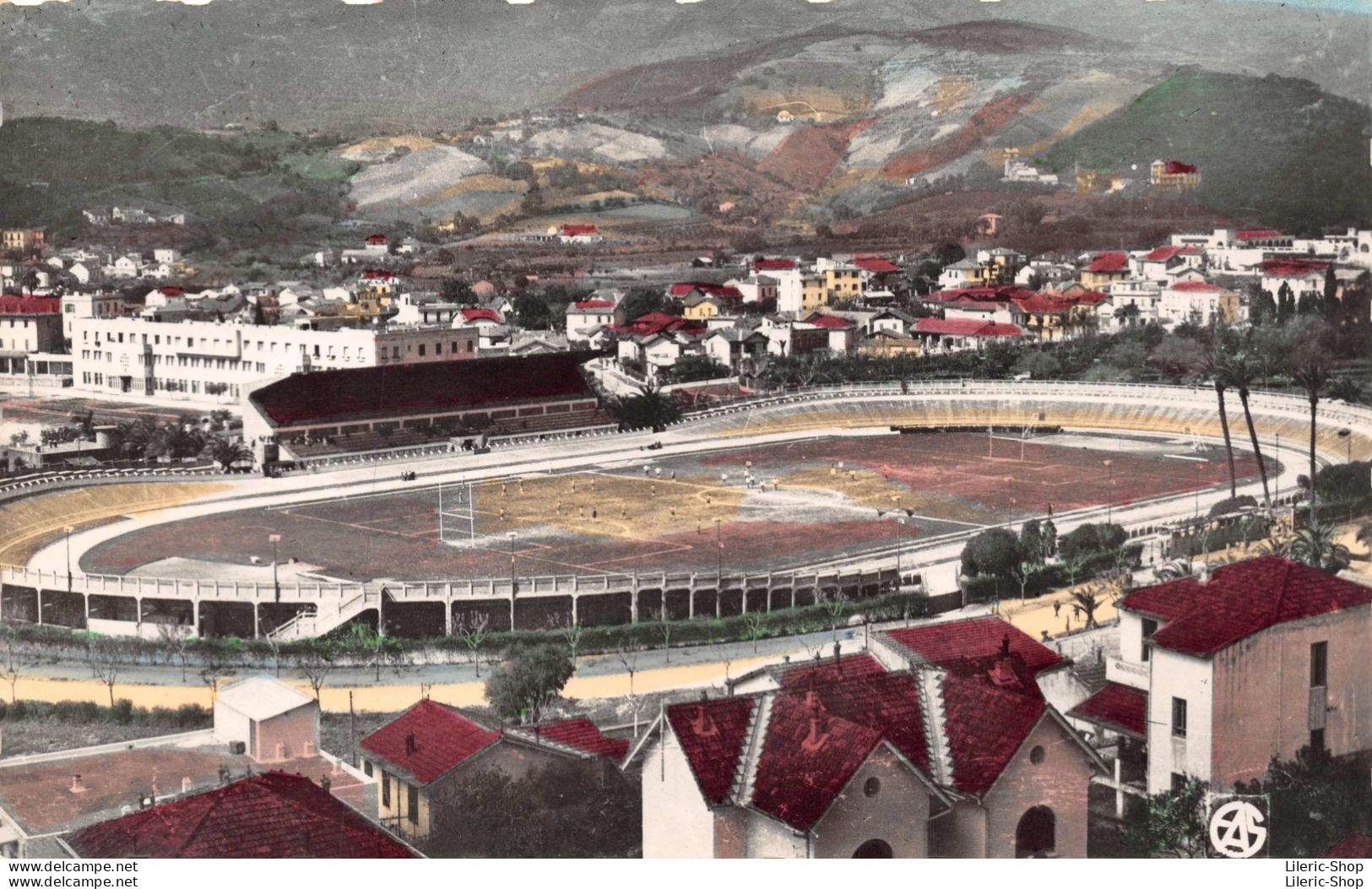 ALGERIE BÔNE ANABA Le Stade Municipal Paul Pantaloni Et Son Vélodrome - Cpsm Dentelée PF 1959 - Annaba (Bône)