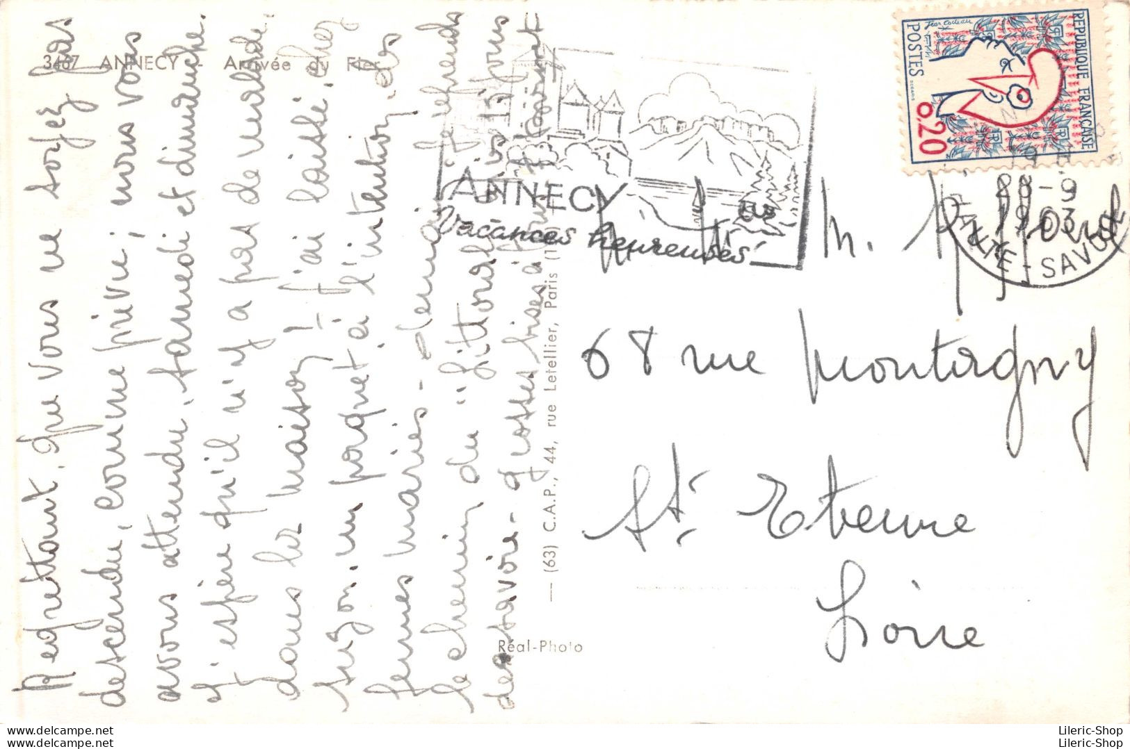 ANNECY (74) Arrivée Du Bateau " Le Fier ". Cpsm PF 1963 - Annecy