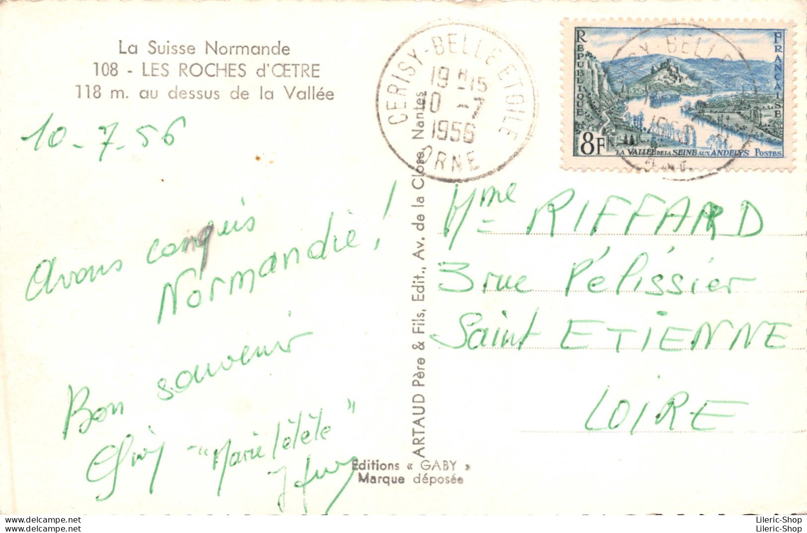 La Suisse Normande - LES ROCHES D'ŒTRE (61) 118 M. Au Dessus De La Vallée   Cpsm Dentelée  PF 1956 - Autres & Non Classés