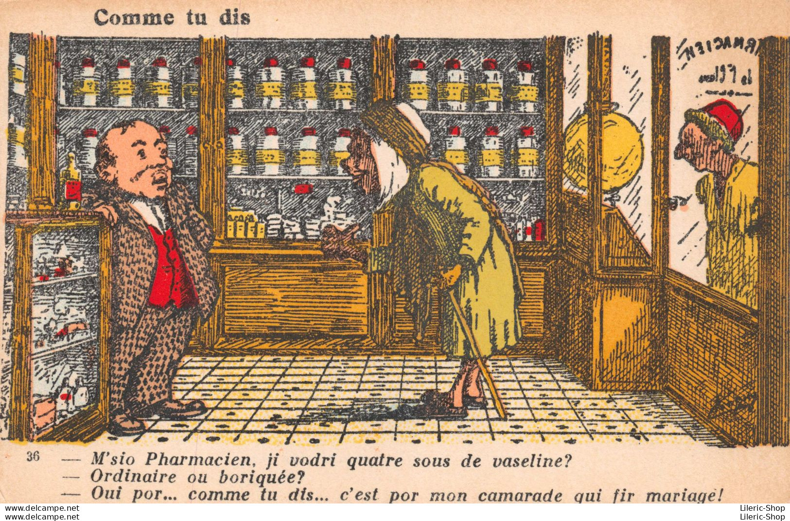 CPA COLONIES ALGERIE CARICATURE HUMOUR COLONIALISME ILLUSTRATEUR CHAGNY "Chez Le Pharmacien" - Chagny