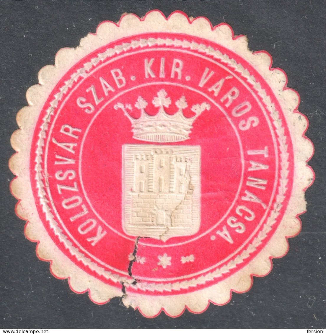 CLUJ Kolozsvár Coat Of Arms CITY COUNCIL - Transylvania Erdély / Cover Letter Close LABEL CINDERELLA VIGNETTE 1910 - Transylvania