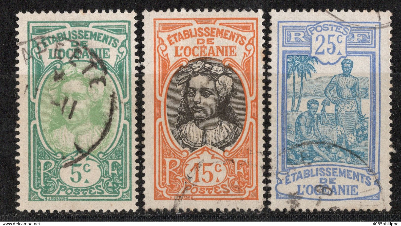 Océanie Timbres-Poste N°24, 26 & 28 Oblitérés TB   Cote 3€75 - Used Stamps