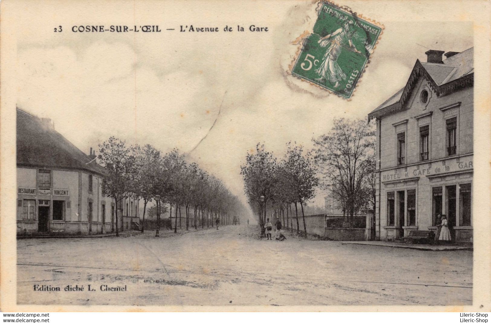 COSNE-SUR-L'OEIL (03) L'Avenue De La Gare - Restaurant Vincent - Hôtel Et Café De La Gare - Edition L. Chemel - Altri & Non Classificati