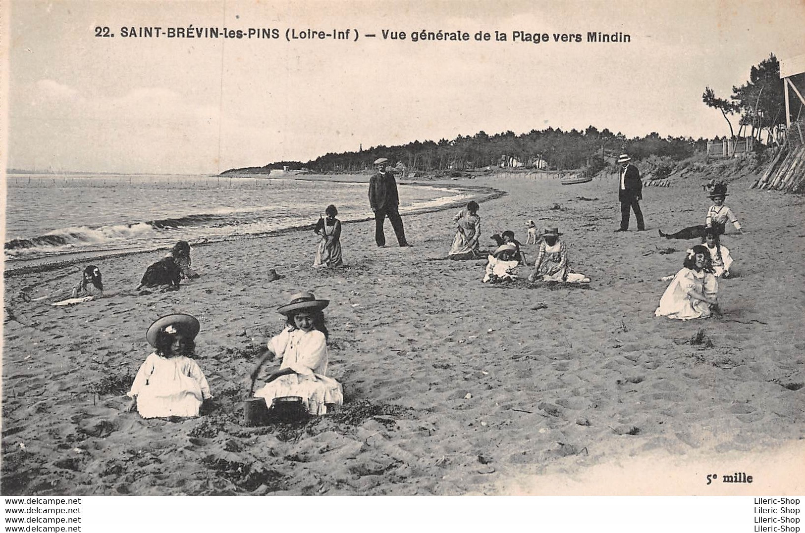 [44] SAINT-BRÉVIN-LES-PINS - LA PLAGE VERS MINDIN - FILLETTES # JEUX DE SABLE  Cpa ± 1920 - Saint-Brevin-les-Pins