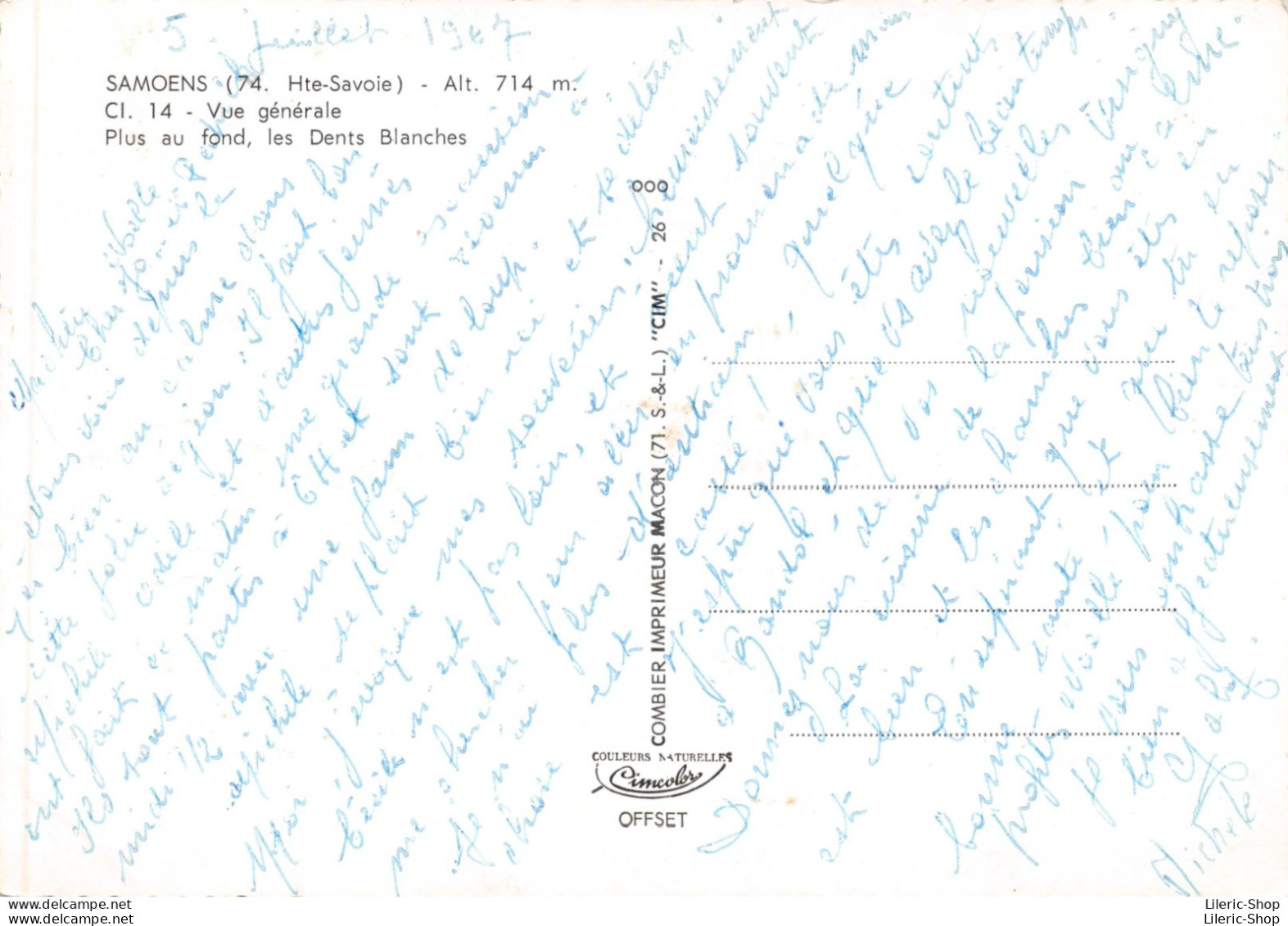SAMOENS (74) Vue Générale Plus Au Fond, Les Dents  Blanches Cpsm  GF 1967 - Samoëns