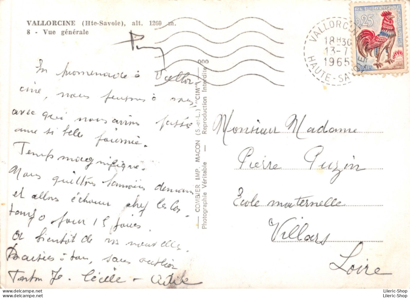VALLORCINE (Hte-Savoie)  Vue Générale Cpsm  GF 1965 - Autres & Non Classés