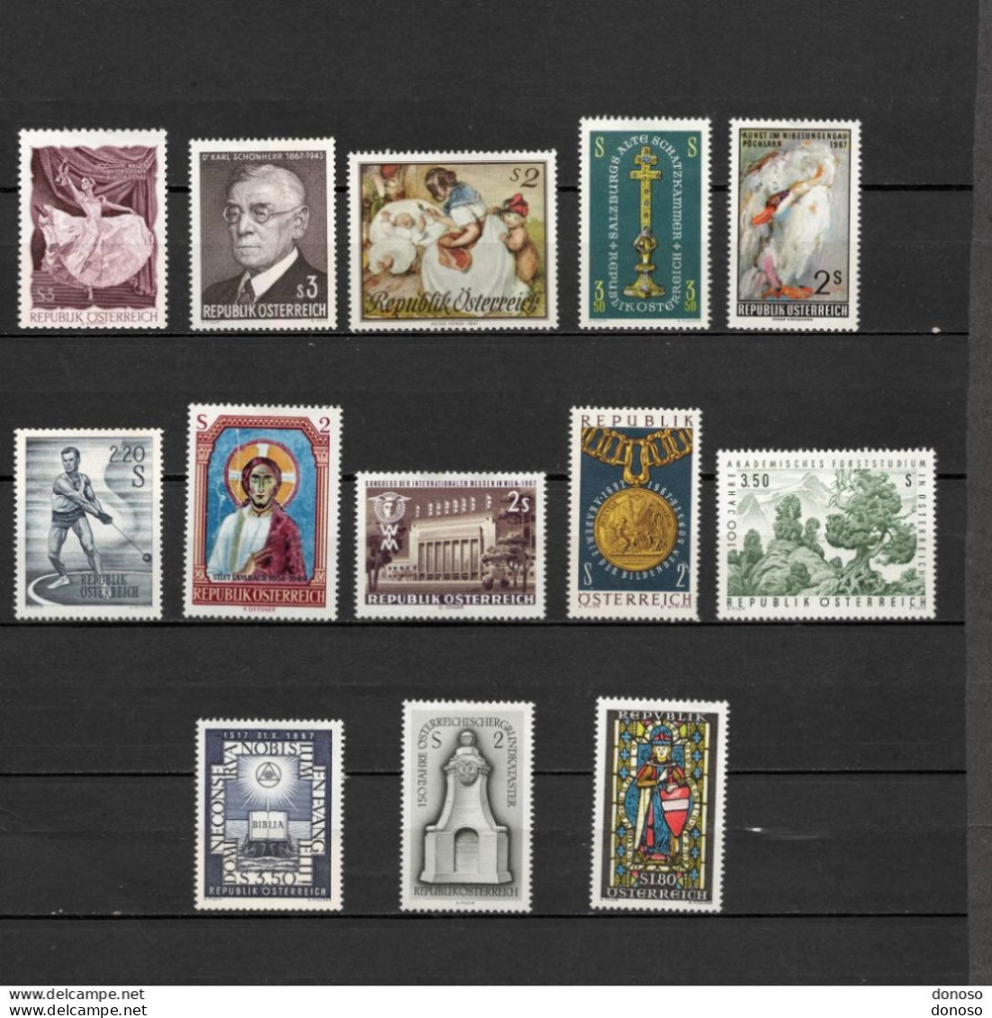 AUTRICHE 1967 Yvert 1067-1068 + 1071 + 1073-1074 + 1076 + 1080-1086 NEUF** MNH Cote : 10,75 Euros - Unused Stamps