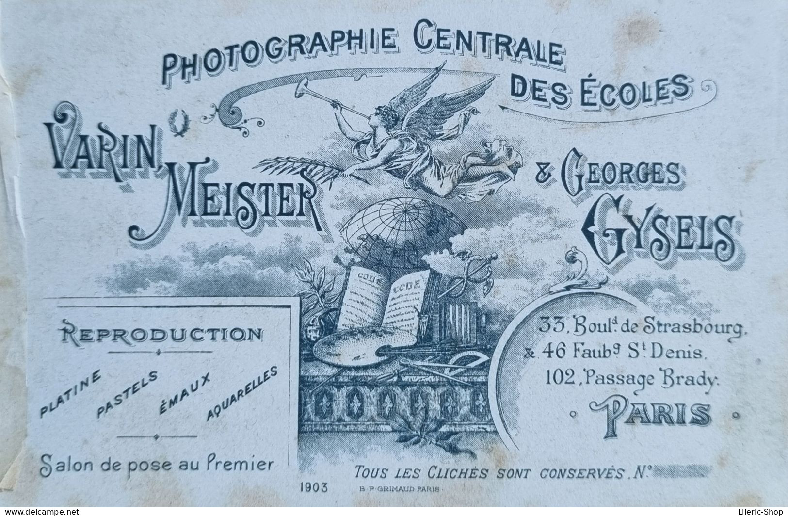 Photographie XIXe CDV Portrait D'un Bébé Photographes Varin Meister & Georges Gysels Paris - Anciennes (Av. 1900)