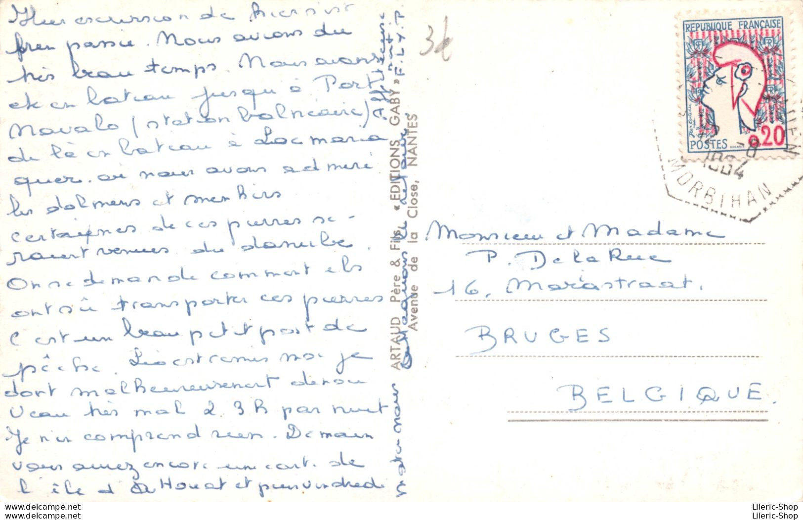 LOCMARIAQUER (56) Le Grand Menhir Brisé La Table Des Marchands  Bateaux Au Port De Guilvin L'église Cpsm PF 1954 - Locmariaquer