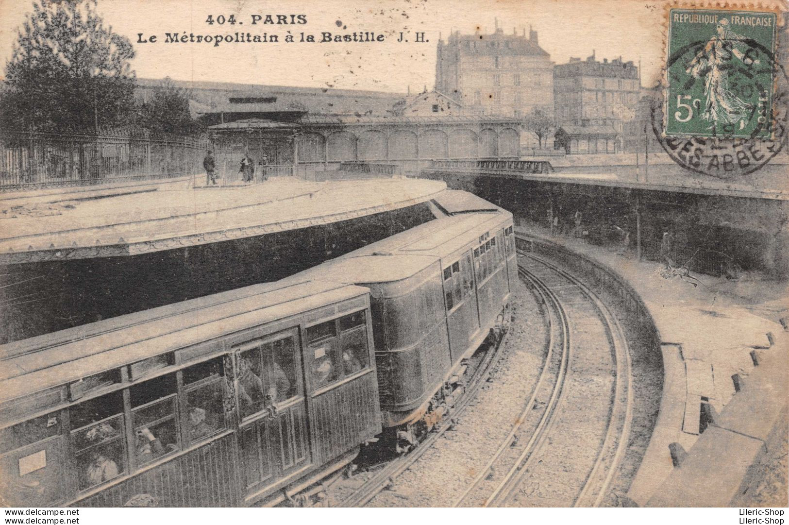 PARIS (75) Le Métropolitain à La Bastille Cpa 1919 - Métro Parisien, Gares