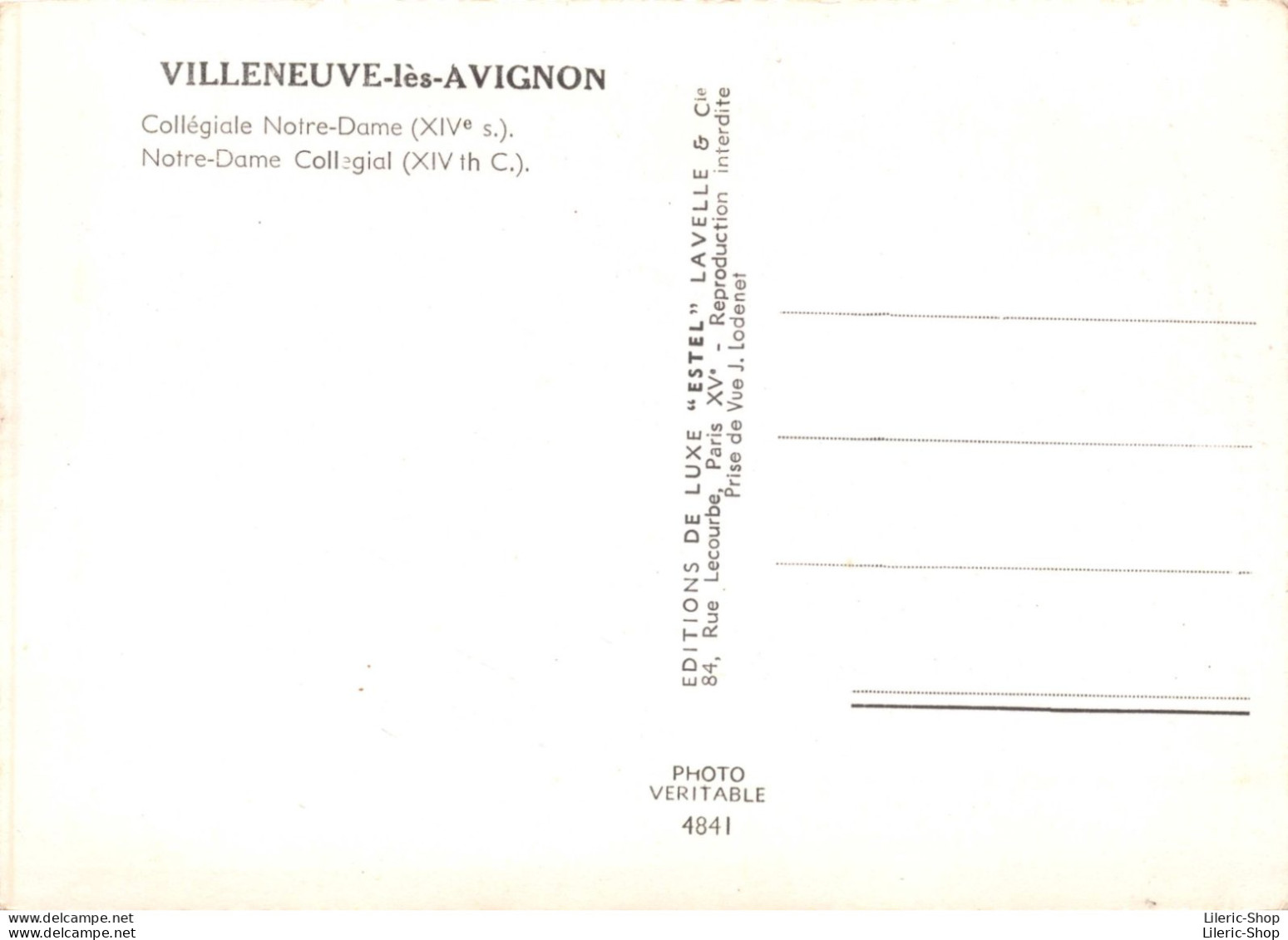 VILLENEUVE-lès-AVIGNON (30) Collégiale Notre-Dame (XIVe S.).CPSM Dentelée GF - Villeneuve-lès-Avignon