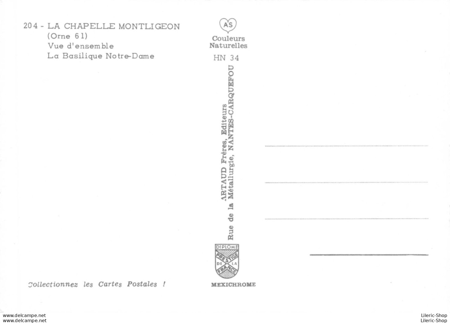 LA CHAPELLE-MONTLIGEON (Orne) Lot De 4 Cpsm état Luxe - Sonstige & Ohne Zuordnung