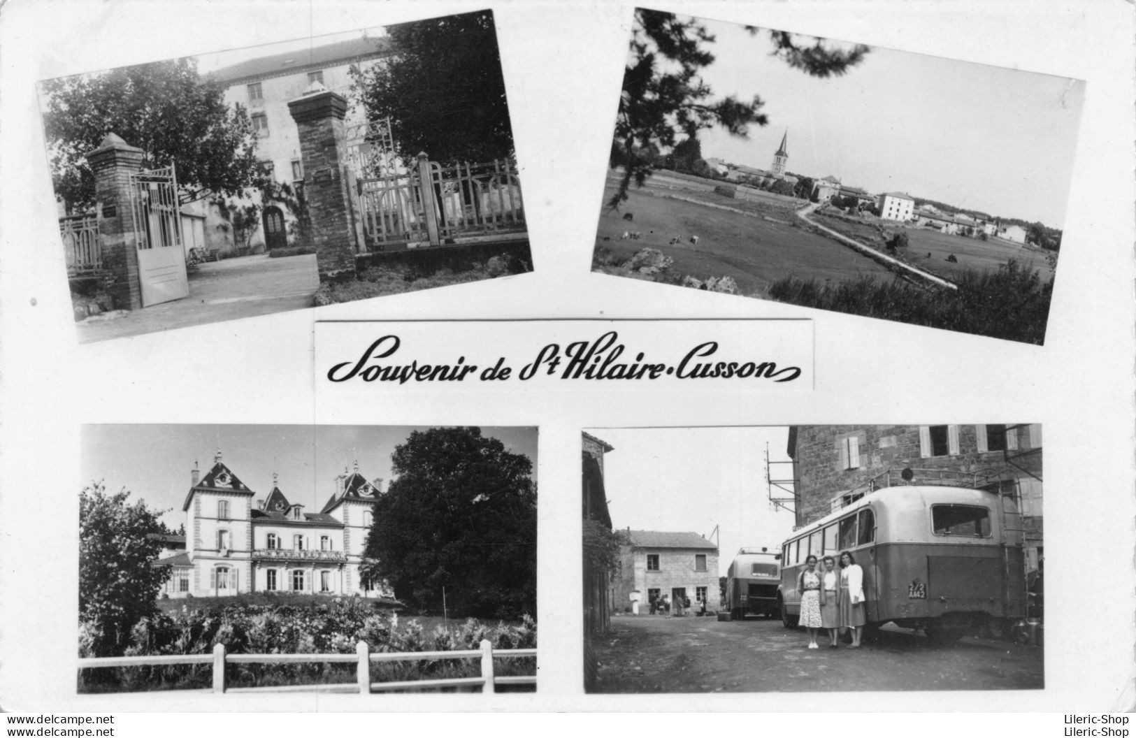 Souvenir De Saint-Hilaire-Cusson-la-Valmitte (42)  Cpsm PF 1956 - Multivues - Château De Montagnac Cars, Autocars - Autres & Non Classés