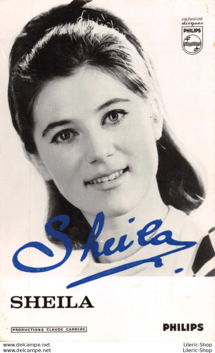 Carte Publicitaire Promotionnelle De La Chanteuse Sheila Avec Signature - Exclusivité Disques PHILIPS - - Singers & Musicians