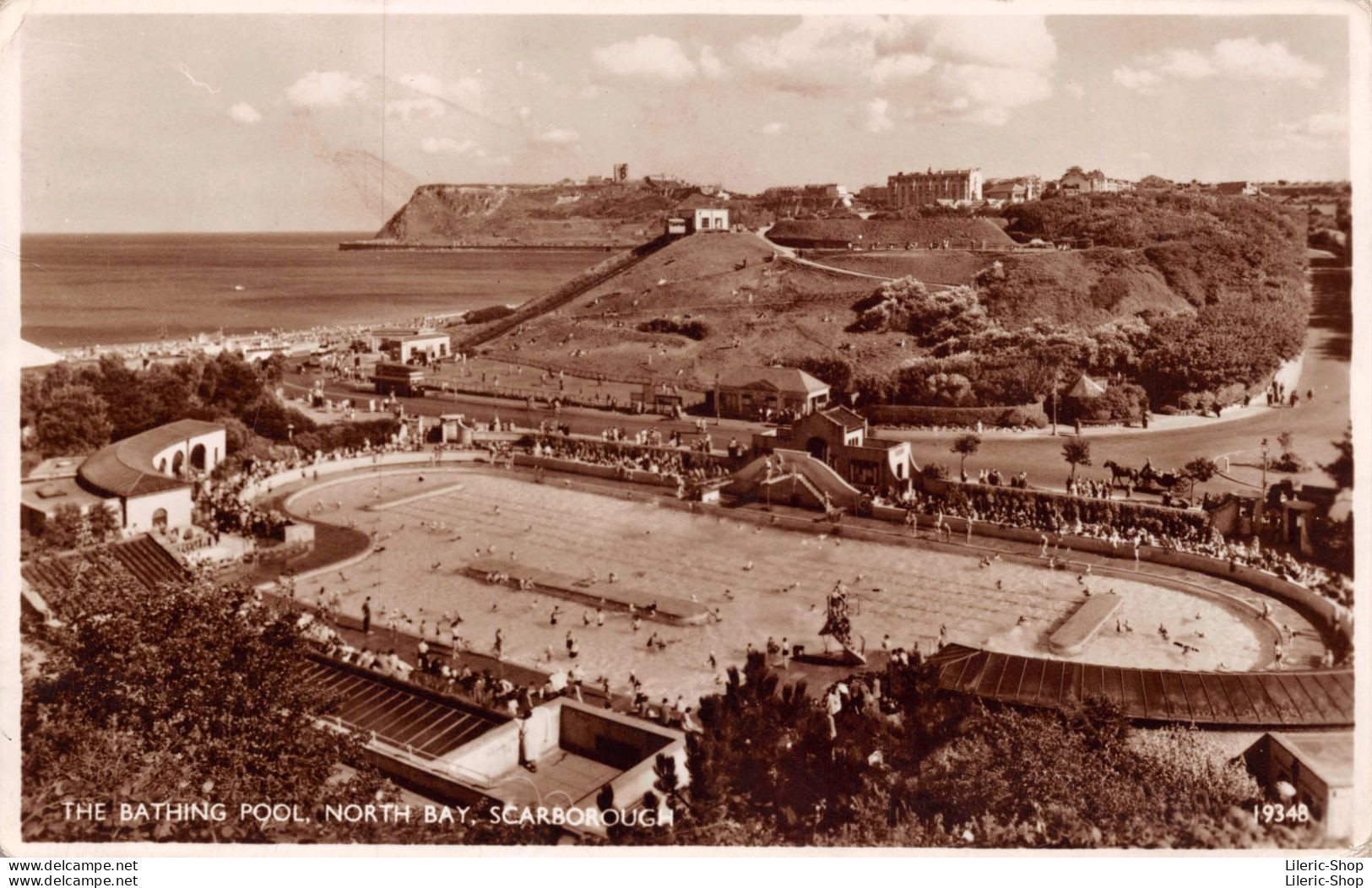 UK - 1955 Real Photo Postcard Scarborough Yorkshire - The Swimming Bathing Pool North Bay - Scarborough