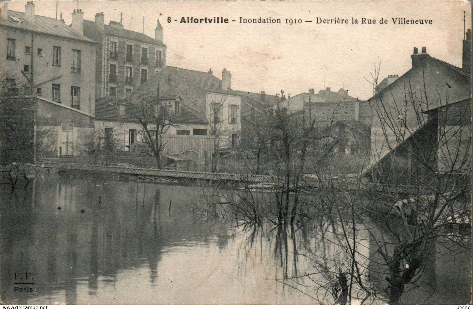 N°2894 W -cpa Alfortville -inondations- Derrière La Rue De Villeneuve- - Alfortville