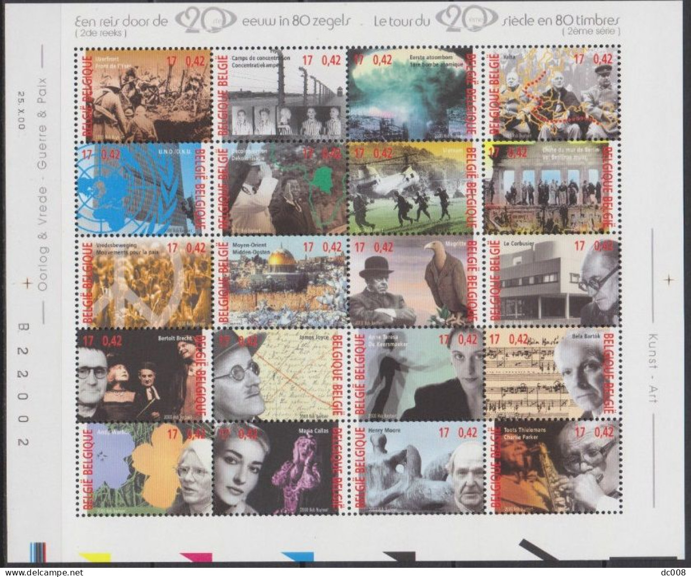 COB BL87 Reis Door 20ste Eeuw-Le Tour Du 20ème Siècle-2000-MNH-postfris-neuf - 1961-2001