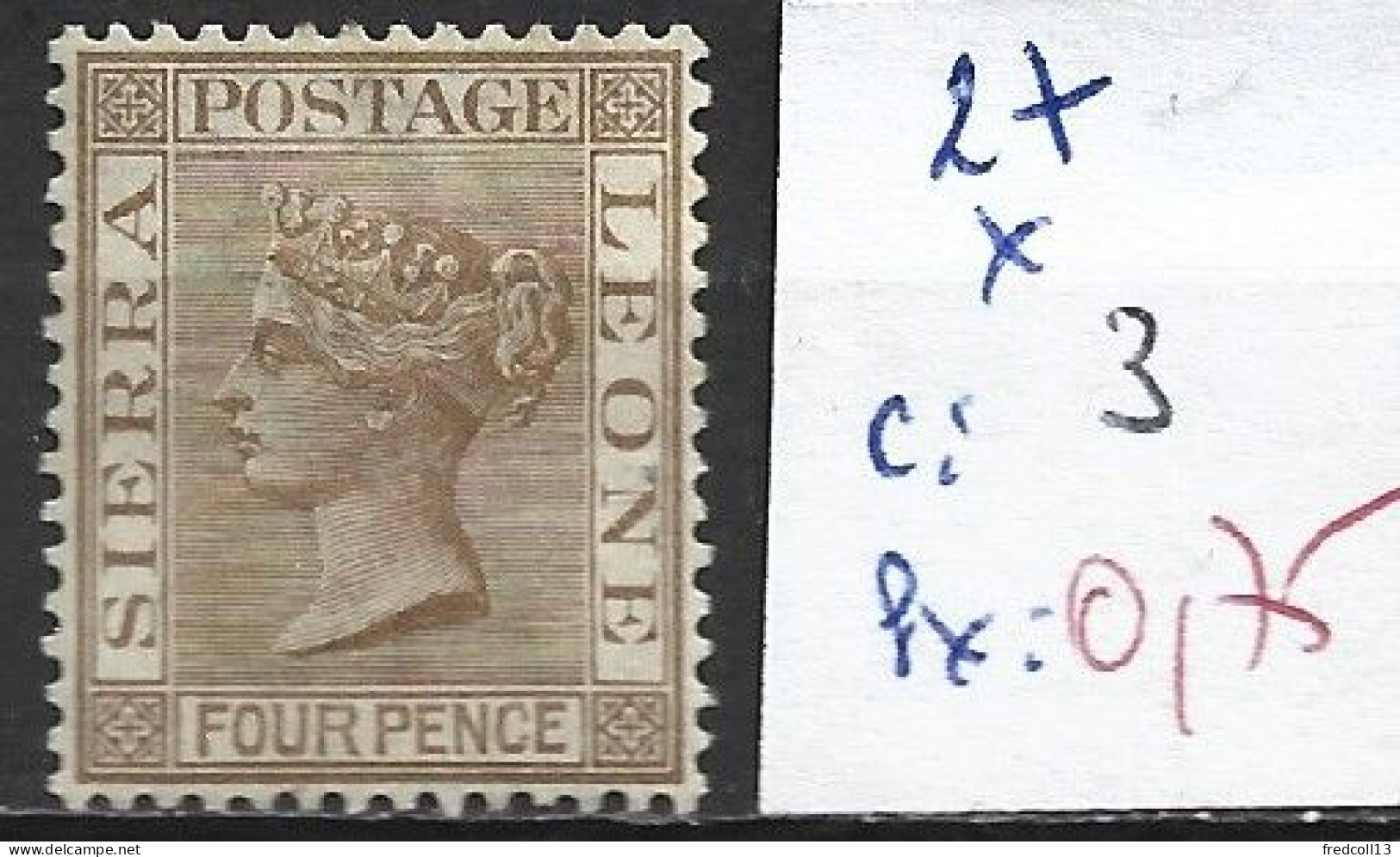 SIERRA LEONE 27 * Côte 3 € - Sierra Leone (...-1960)