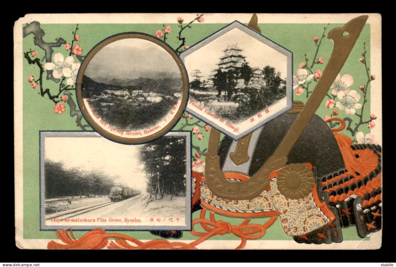 JAPON - KYUSHU - CHIYO HO MATSUBARA PINE GROVE - VUES ET FLEURS - CARTE GAUFREE - VOIR ETAT - Other & Unclassified