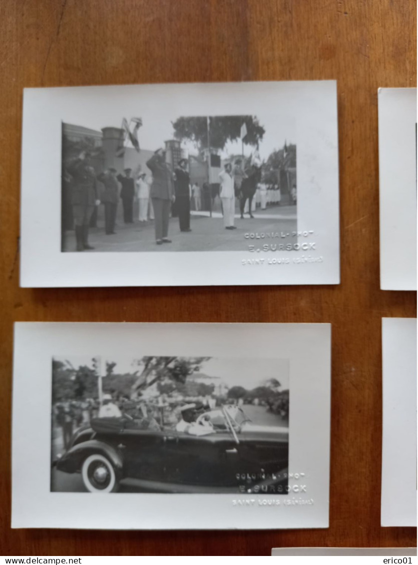 Lot De 5 Cartes-photos Représentant Une Cérémonie Militaire - Généraux à Identifier. Giraud ? - Sénégal